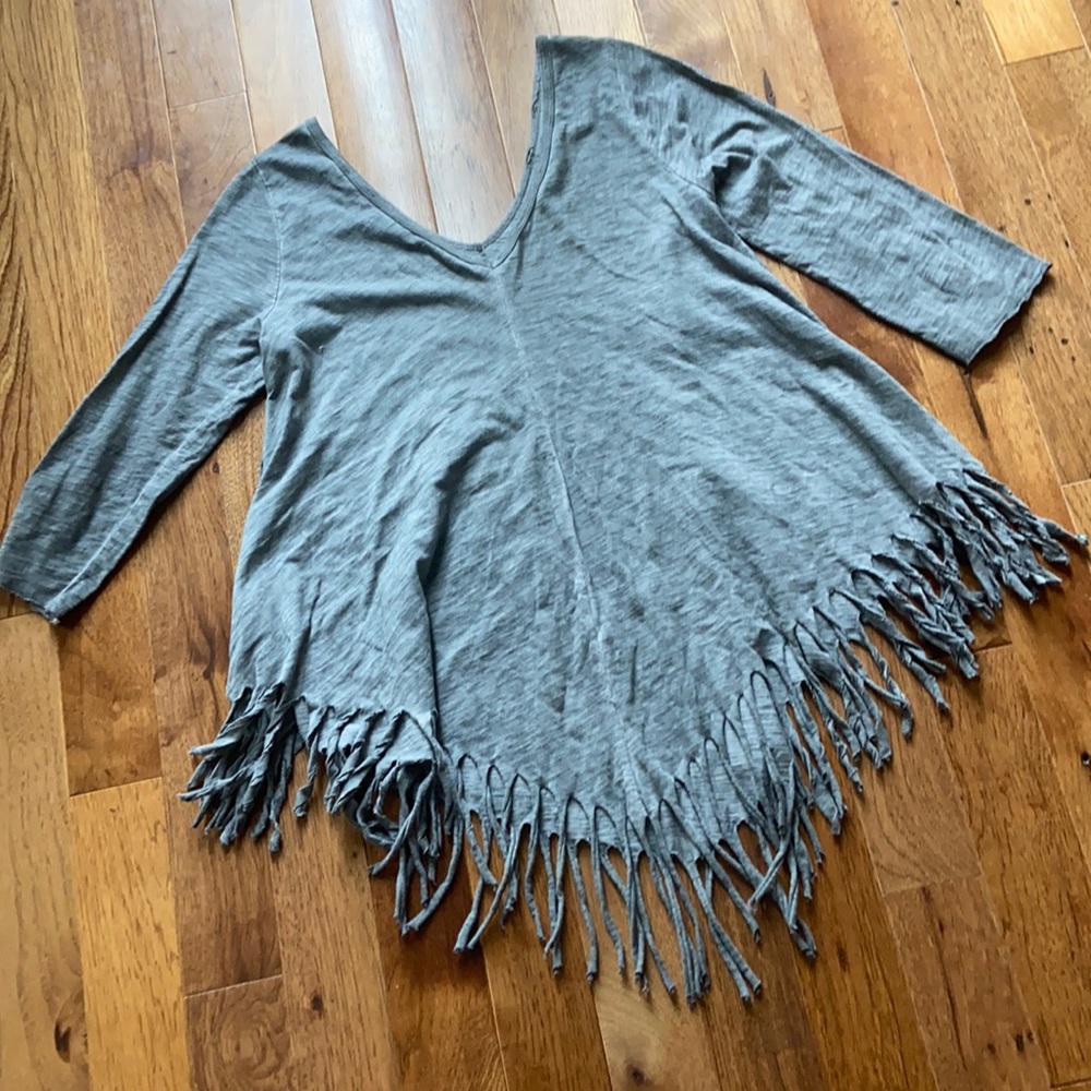 Gray V Neck top